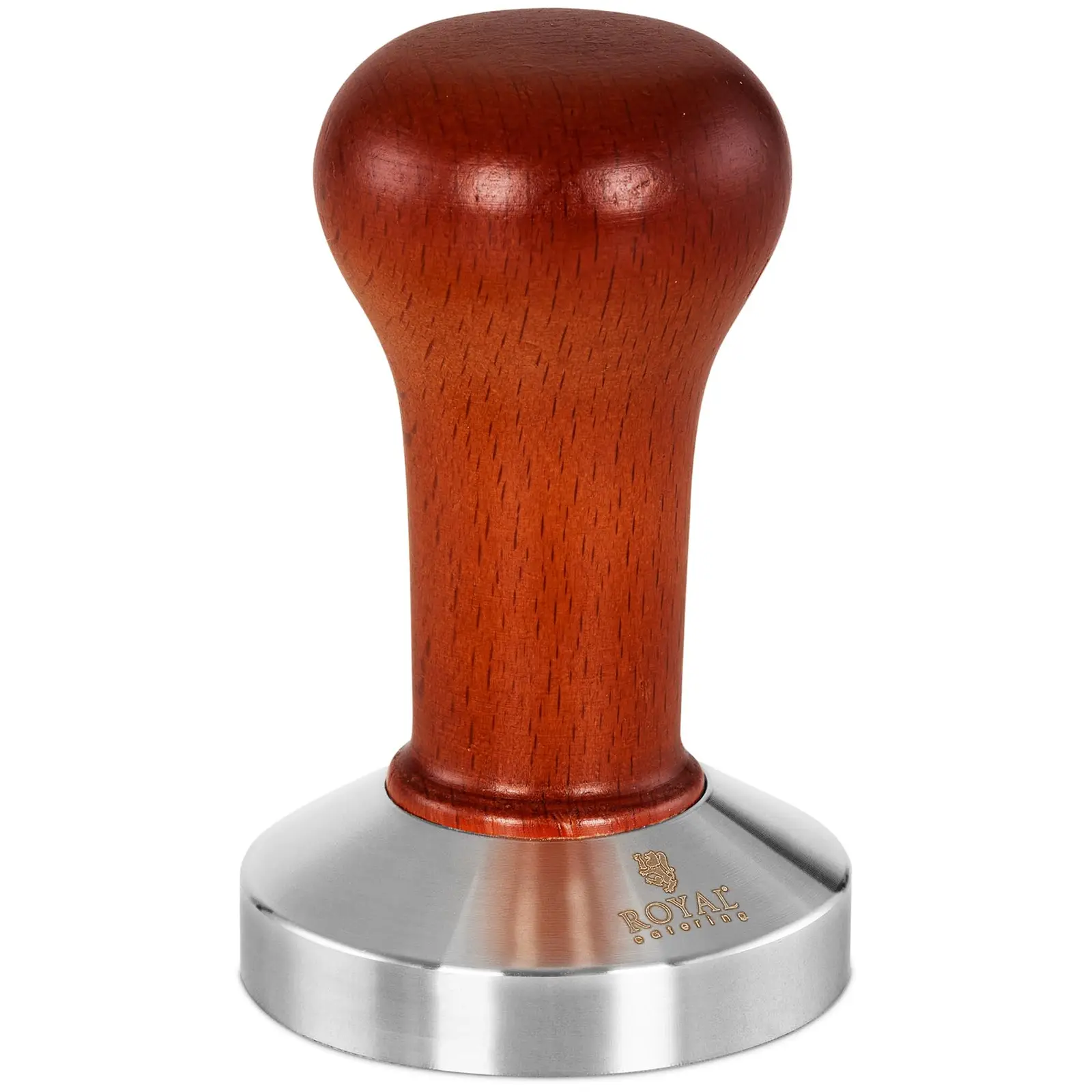 Espressostempel - rustfrit stål og træ - 90 x 58 mm i diameter