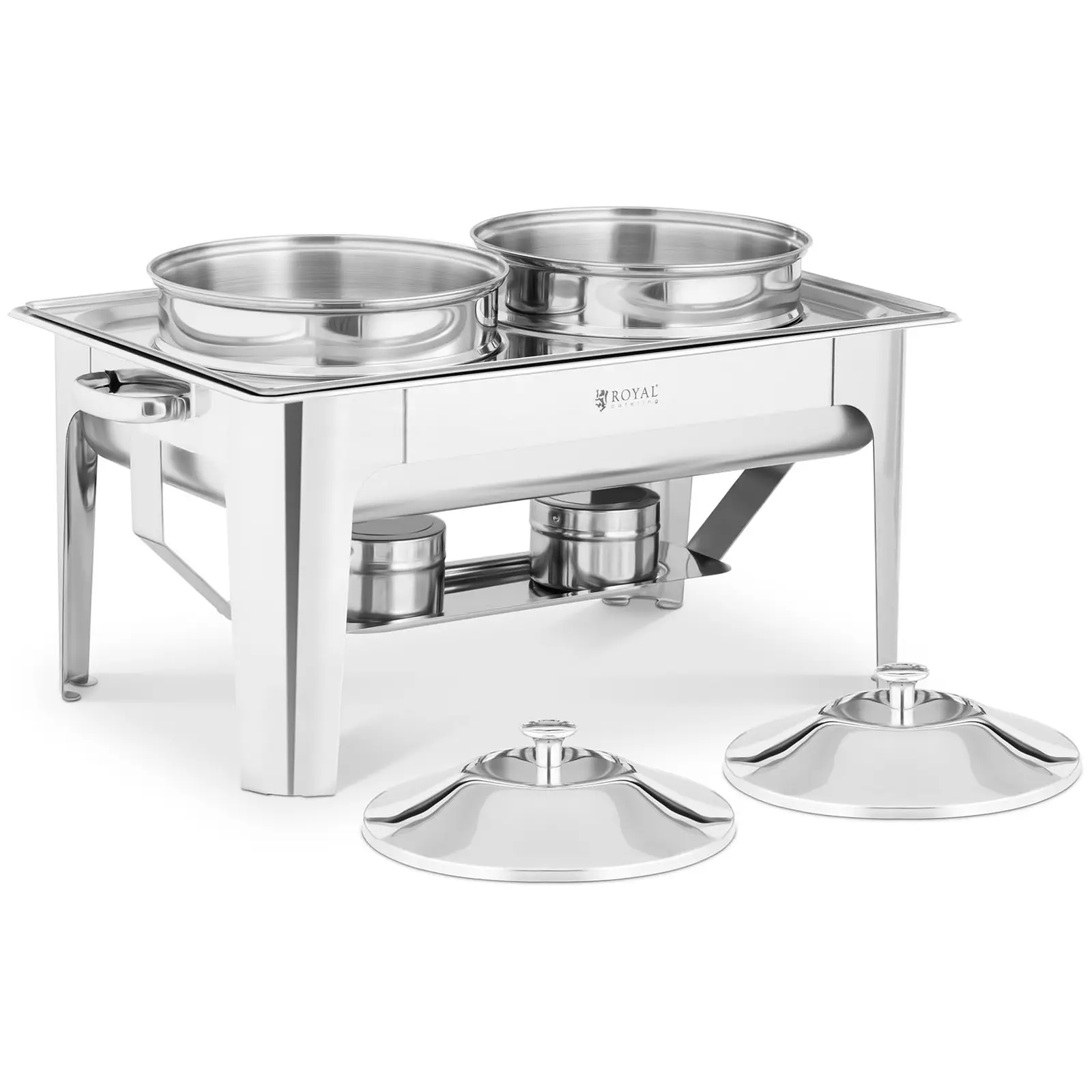 Chafing dish - rund - 2 x 4,5 l - Royal Catering