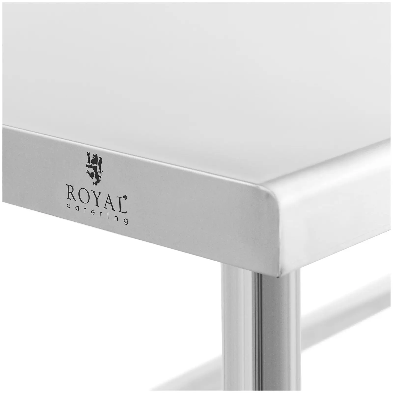 Brugt Stålbord - 200 x 70 cm - 95 kg - med bagkant - Royal Catering
