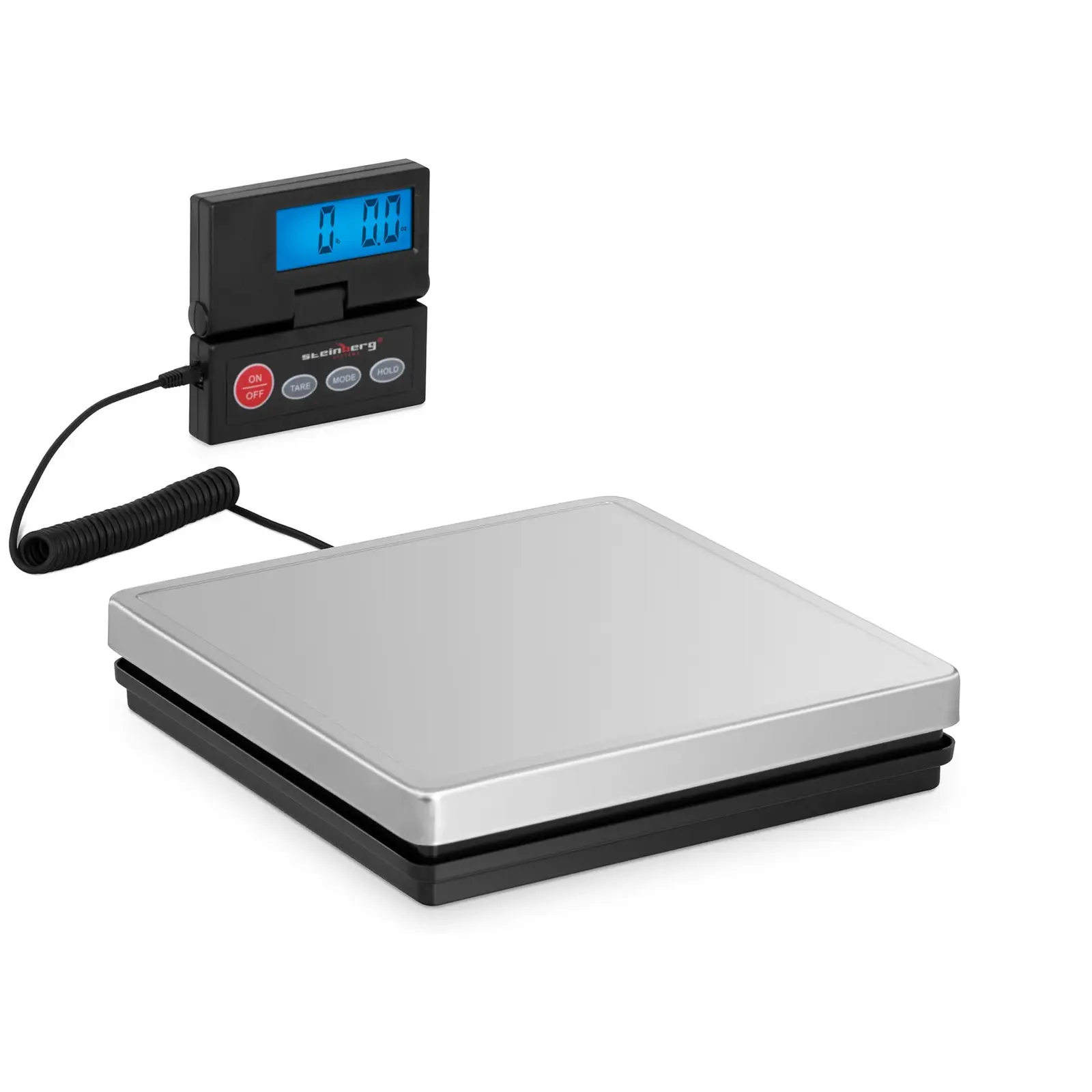 Pakkevægt - 50 kg / 10 g - 25 x 25 cm - eksternt LCD
