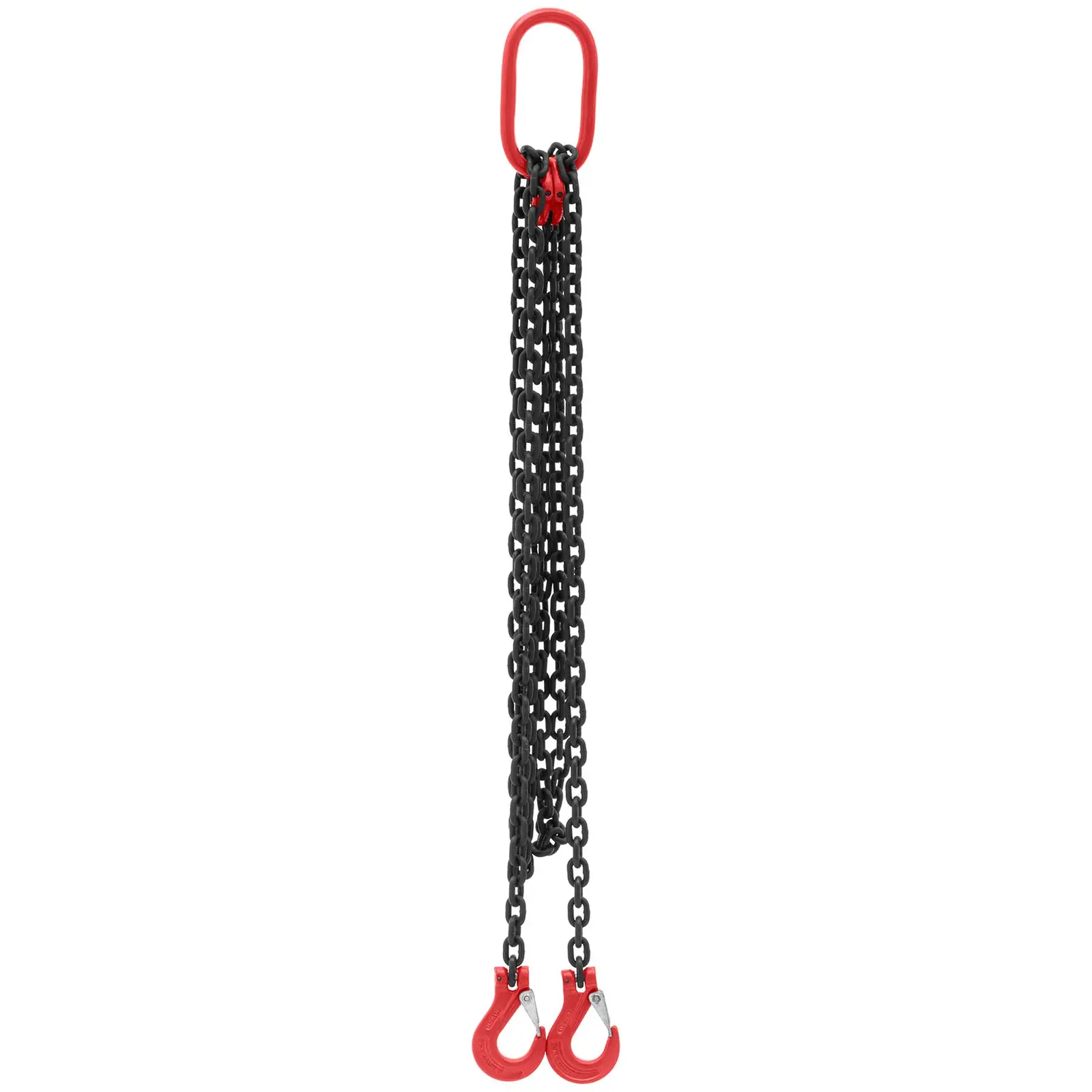 Løftekæde - 1600 kg - 2 x 2 m - sort og rød