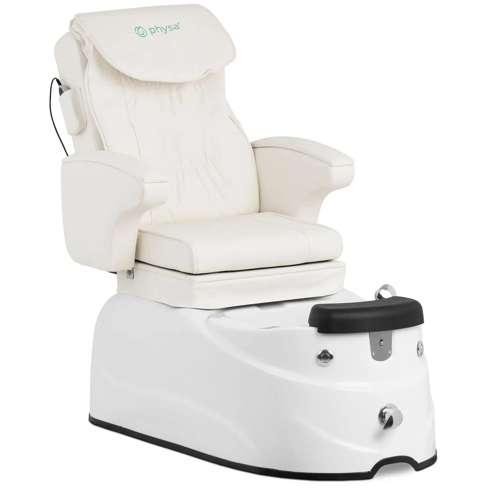 Fodplejestol med fodspa - 105 W - 150 kg - hvid - ryg- og nakkemassage