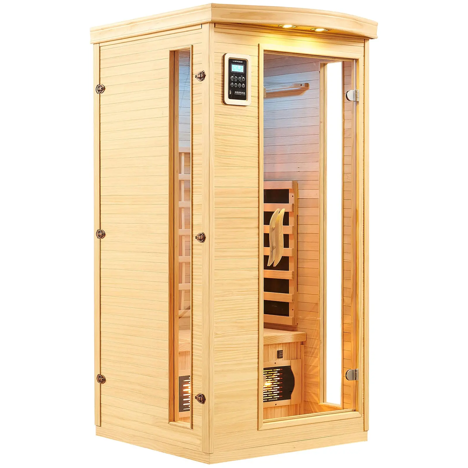 Infrarød sauna - 3 varmelamper i fuldt spektrum - 1 person - 1450 W - 18 til 60 °C